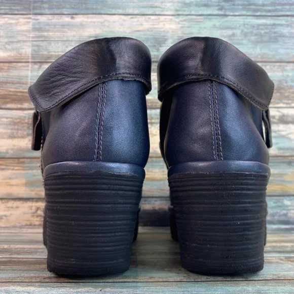 Fly London Yoxi Womens Ankle Bootie Size 8.5-9 Blue Leather Wedge Heel Zip Up - Picture 6 of 12
